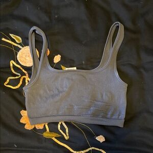 Cotton On Charcoal Ribbed Crop Top